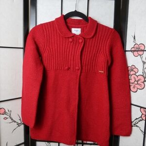 Mayoral Kids Vibrant Red Knit Cardigan Sweater T9 134cm